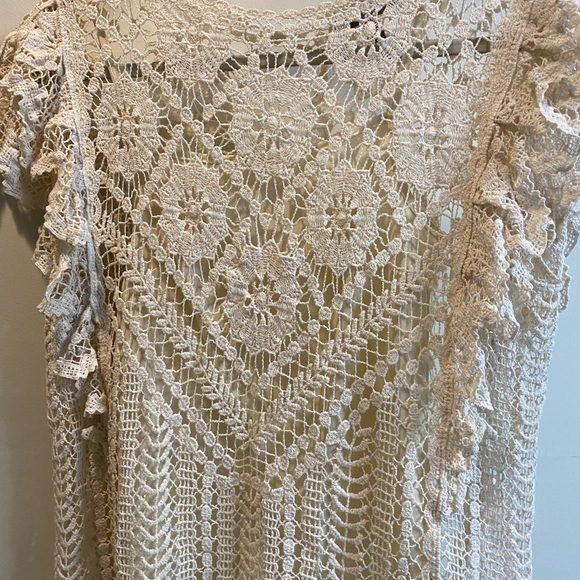 Anthropologie Ruffled Crochet Blouse - Picture 4 of 8